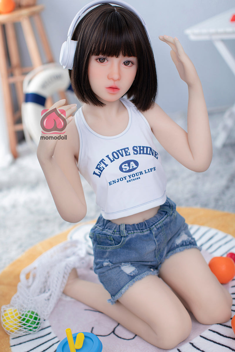 138cm Aカップ シリコンヘッド+TPEボディ 貧乳 ラブドール MM135 麻里奈まりな