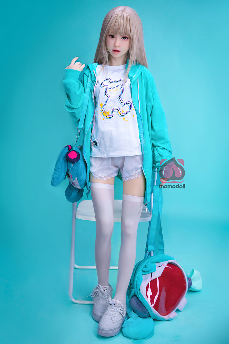 145cm Aカップ シリコンヘッド+TPEボディ 可愛いラブドール MM176 桃沢Momozawa