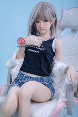 145cm Aカップ シリコンヘッド+TPEボディ 可愛いラブドール MM184 楓Kaede